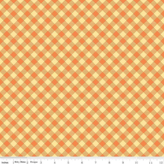 Gingham in Orange (c6400-orange) | Bee Basics | Lori Holt | Riley Blake